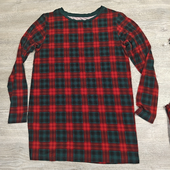 Little Sleepies Adult Tartan Pajamas Shirt Small Bottoms XL Plaid Red Green - Picture 2 of 13